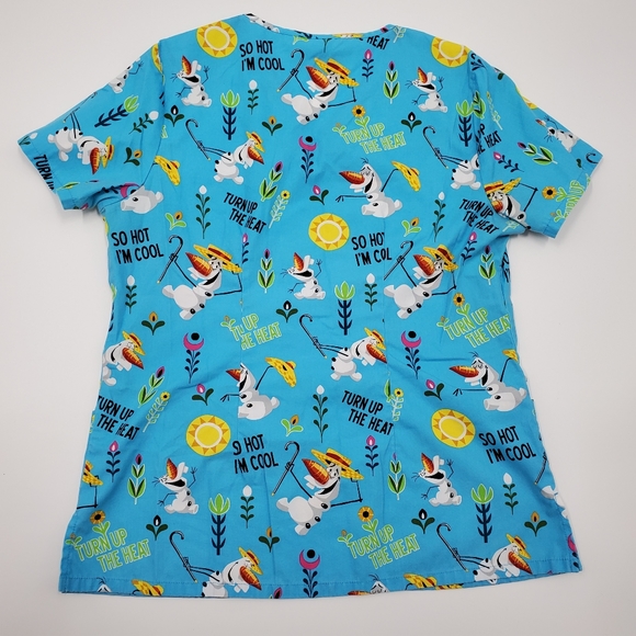 Disney Frozen Olaf Scrub Top Pediatric Nurse Blue - Picture 3 of 4